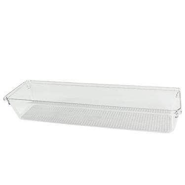 Imagem de Bandeja Organizadora de Plástico Transparente, 30x8, Retangular, para Gaveta e Armário