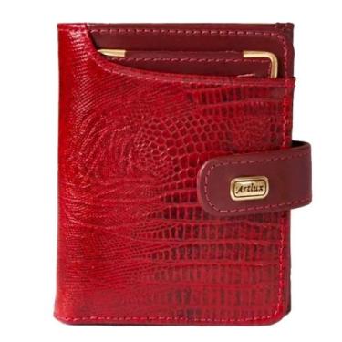 Imagem de Carteira Feminina de Couro Artlux 003, Vermelho
