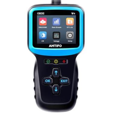 Imagem de AMTIFO OBD2 Scanner Auto Check Car Engine Clear Fault Code Reader Kit de ferramentas de verificação de diagnóstico automotivo Tela colorida W4