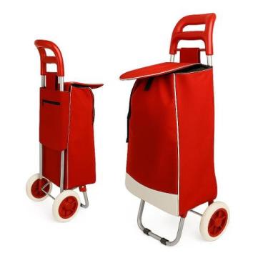 Imagem de Carrinho Dobrável De Mão Multiuso Compras Feira Com Rodas Reforçado 30