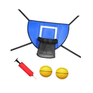 Imagem de Generic Mini cesta de basquete para trampolim, acessórios para fixação em trampolim, resistente para basquete de enterrada, tabela leve, Azul