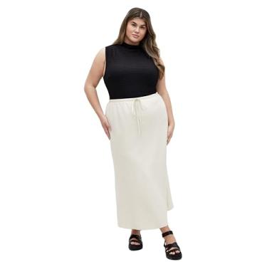 Imagem de City Chic Saia feminina plus size - Vivien Linen, Creme, 56