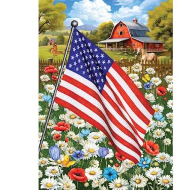 Imagem de Briarwood Lane Bandeira de jardim de campo de flores americana