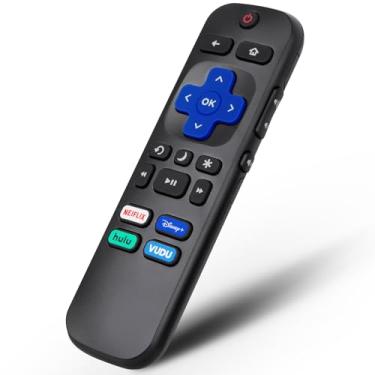 Imagem de EWO'S Controle remoto compatível com substituição remota Hisense-TCL-Onn-Sharp-Roku, com botões para Netflix, Disney, Hulu, VUDU