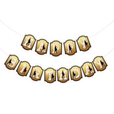 Imagem de Faixa musical de feliz aniversário Hamilton, placa com tema da Broadway, decorações de festa de músico americano para crianças e adultos