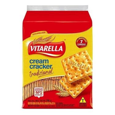 Imagem de KIT COM 3 Biscoito Cream Cracker Tradicional Vitarella Pacote 350g