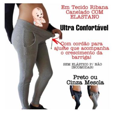 Imagem de Calça Gestante Algodão C/ Elastano Grávida Ultra Confortável - Wild, P
