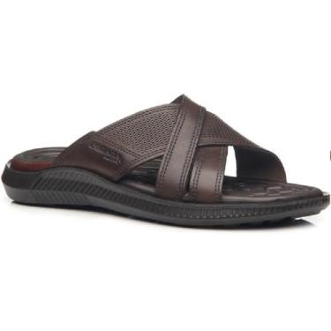 Imagem de Chinelo Pegada Em Couro Ref 133158-02 Marrom Escuro 038