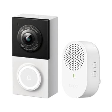 Imagem de Tapo Câmera de campainha de vídeo inteligente TP-Link com fio, 2K 5MP, visão noturna colorida, FOV ultra amplo de 180°, áudio bidirecional, detecção de IA grátis, armazenamento em nuvem e cartão SD