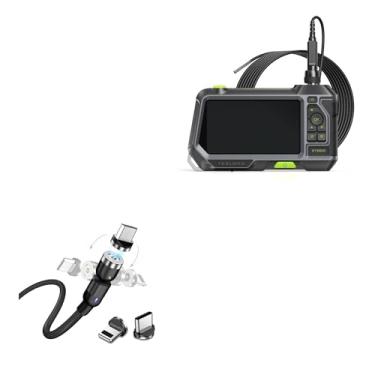 Imagem de BoxWave Cabo compatível com Teslong NTS500 - Cabo MagnetoSnap AllCharge, cabo de carregamento magnético USB Tipo-C Micro USB - Preto