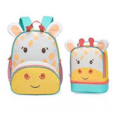 Imagem de Kit Mochila Infantil Pré Escola Spector Menino Menina Reforçada, Giraf