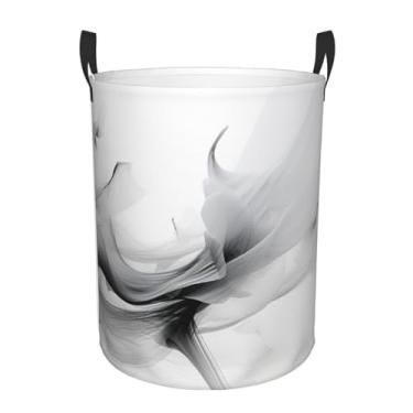 Imagem de Cesta de roupa suja abstrata, preto e branco, dobrável, impermeável, cesto de armazenamento de roupas com alças, pano Oxford, organizador de brinquedos, cesta para banheiro, lavanderia, quarto