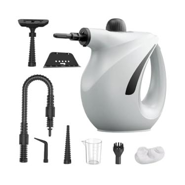 Imagem de IEUDNS Limpador a vapor de carpetes 1200 W, limpeza a vapor portátil para uso doméstico com tanque de 700 ml, vaporizador portátil para banheiro, carpete, Cinza