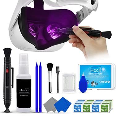 Imagem de Kit de limpeza de fone de ouvido VR, limpador de lentes VR, kit de limpeza de caneta para Oculus Quest 2/Hololens 2/Xbox/PS4/Wii, kit de limpeza para controle de jogos de câmera, acessórios de