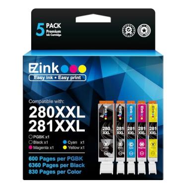 Imagem de E-Z Ink Cartucho de tinta de substituição Tr8620a compatível para Canon PGI-280XXL CLI-281XXL 280 XXL 281 XXL compatível com TR8520 TR8620a TR8620 TS702a TS9520 TS9521C TR8520 TS6220 TS8220 TS8220 0