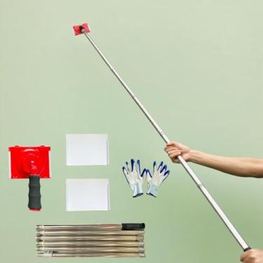 Imagem de Ferramenta de corte de tinta para paredes e tetos – Poste de extensão ajustável de 6 seções (89-236 cm) com 2 almofadas de recarga, ferramenta de pintura de borda para acabamento, cantos e rodapés
