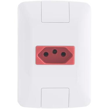 Imagem de Tramontina Conjunto 1 Tomada 2P+T Aria 4x2 20A 250 V Branco e Vermelho