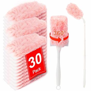 Imagem de KeFanta Kit de refis de espanador resistente para Swiffer Duster, 4 espanadores de microfibra multisuperfície para limpeza com alça estendida de 90 cm, 1 alça curta, 30 refis