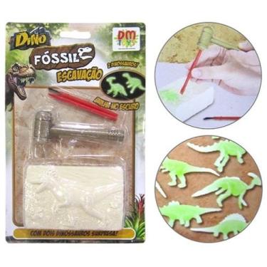 Imagem de Dinossauro fosseis escavacao com 2 dino brilha no escuro /bloco de ges
