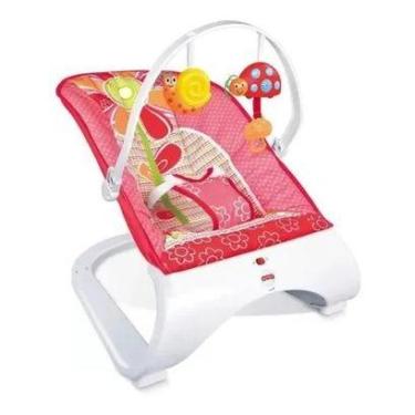 Imagem de Cadeira Descanso Bebê Acolchoada Rosa Com Som E Vibração - Importway