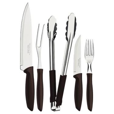 Imagem de Jogo P/ Churrasco Inox Marrom 15 Peças Plenus Tramontina 23498/468
