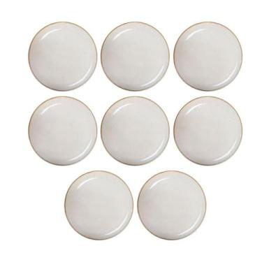 Imagem de Conjunto 8 Pratos Sobremesa Cerâmica Caoba 21,2Cm Bege - Corona