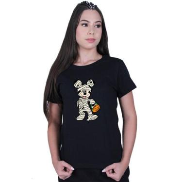 Imagem de Camiseta Baby Look Feminina Mickey Mouse Mumia - Lafre, Preto, P