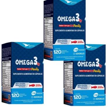 Imagem de Suplemento Alimentar Kit 3 Ômega 3 TG Family 18 EPA 12 DHA 120 Cap - G