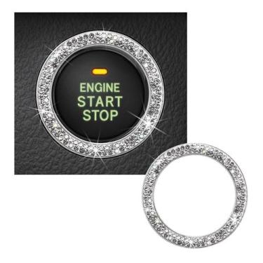 Imagem de Anel de decoração de partida de motor de carro Kewucn Bling Crystal