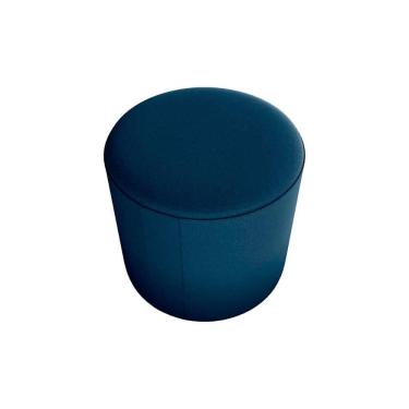 Imagem de Puff Banqueta Redondo Luxo Copenhage Matrix Veludo Azul