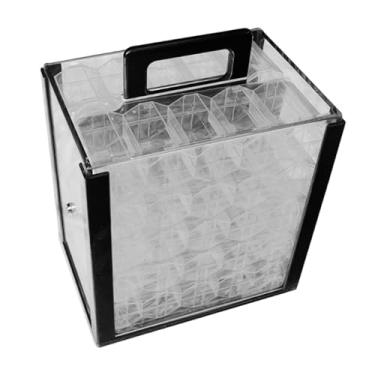 Imagem de simhoa Caixa de acrílico para transporte de chips, grande capacidade, portátil, multiuso, caixa de armazenamento para clube, sala de jogos, comercial, com Caixas de 43 Mm