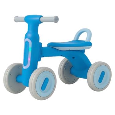 Imagem de Quadriciclo Infantil de Equilíbrio 4 Rodas com Luz e Som Brinquedo Educativo para Bebês Guidão Macio Design Ergonômico Estável – Azul
