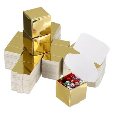 Imagem de PATIKIL 1,6 x 1,6 x 1,6 caixas de presente pequenas a granel com tampa, pacote com 100 mini caixa de presente quadrada de papelão dobrável para brinco, joia de anel, lembrancinha de festa de casamento