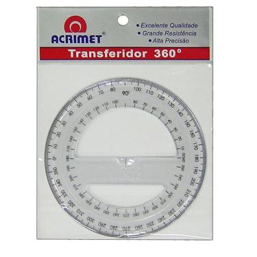 Imagem de Transferidor poliestireno 360 graus - 552 - Acrimet