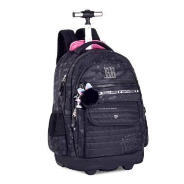 Imagem de Mochila Rebecca Bonbon Rodinhas Bolsa Escolar Feminina Cores