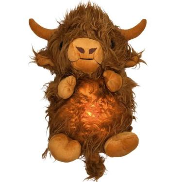 Imagem de Respiração calmante de bicho de pelúcia Highland Cow com música 34 cm 