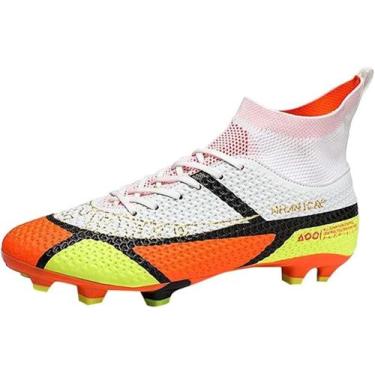 Imagem de Tênis de futebol masculinos de futebol com pontas longas, couro e borr