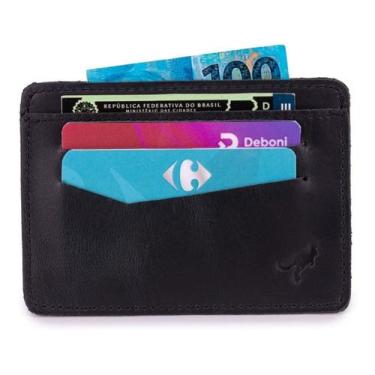 Imagem de Carteira Porta Cartão para Rg,cnh,cédulas,cartões Couro Bovino - NoBra