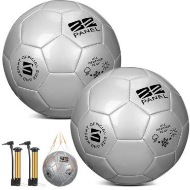 Imagem de Conjunto de bolas de futebol Shappy, tamanho 4, prata, com bomba e bol