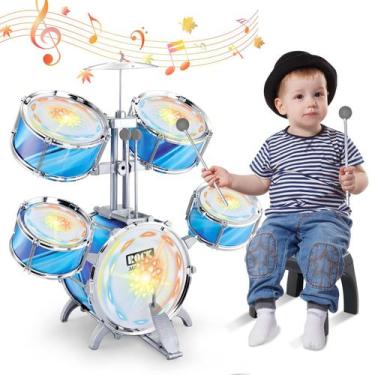 Imagem de Set de Batería para Niños deAO Mejorado Jazz con 5 Tambores y Luces 3-