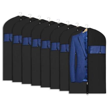 Imagem de Suit Bags Univivi, bolsa de roupa preta impermeável, pacote com 8