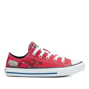 Imagem de Tênis Infantil Converse All Star Homem Aranha Ck1308 Vermelho Preto-Masculino