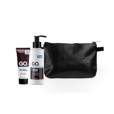Imagem de GO. Man Kit Necessaire Barbear Pele Sensíveis Clinical Creme E Pós-Barba Cicatrizante Anti Foliculite Pelo Encravado Irritação