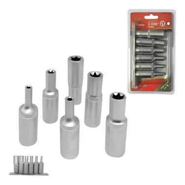 Imagem de Jogo Soquetes E-Torx Longo 3/8 Crv 6Peças - Corneta