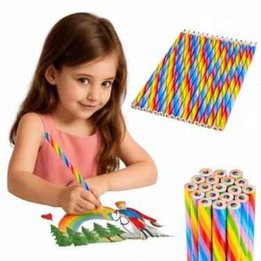 Imagem de Lápis de cor arco-íris, pacote com 12 canetas de desenho multicoloridas, materiais de arte para crianças de 6 a 12 anos e adolescentes, meninas, meninos, artes criativas, artesanato, aniversário e