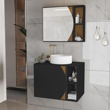 Imagem de Gabinete Banheiro Carolina com Espelheira e Cuba MDF Resistente à Umid