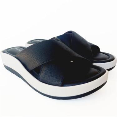 Imagem de Chinelo Slide Anabela Tamanho:37;Cor:Preto