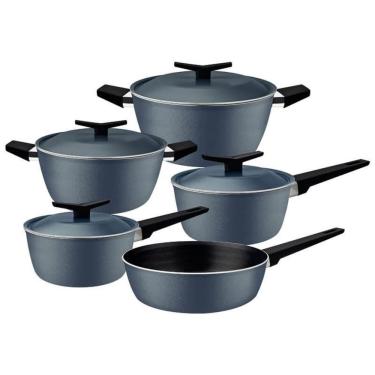 Imagem de Jogo De Panelas Tramontina Spezia 5 Peças Em Alumínio Com Revestimento Antiaderente Azul Ardósia
