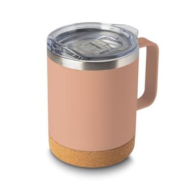 Imagem de Caneca Térmica Premium 350ml em Aço Inox com Tampa de Vedação em Silicone e Base de Cortiça — Parede Dupla Isolada a Vácuo, Design Moderno e Durável (Rosa)