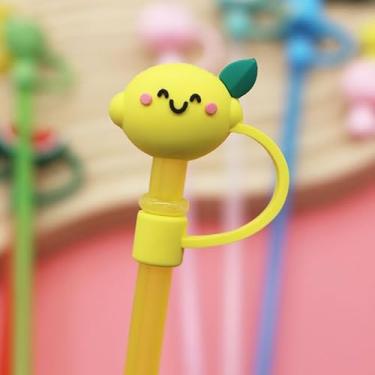 Imagem de Capa de palha de limão para copo Stanley de 40 e 850 g, tampa de cobertura de palha de silicone de 8 mm para acessórios de copo Stanley, bonito topo de palha para copos, tampa de palha para tampas de